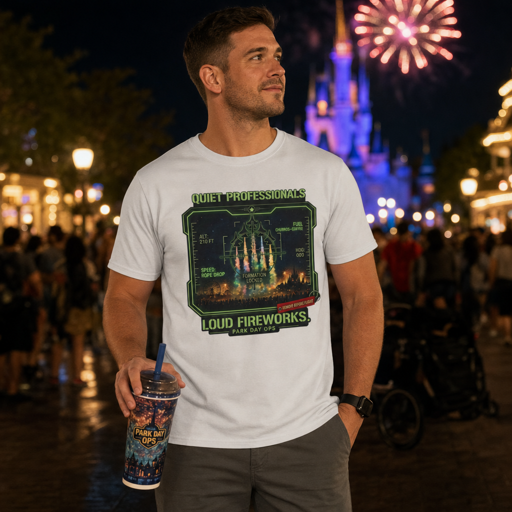 Quiet Professionals Loud Fireworks Air Force Theme Park HUD T-Shirt