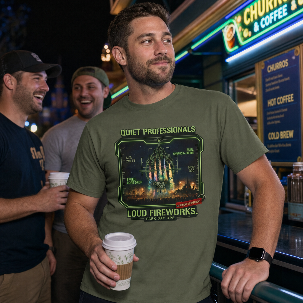 Quiet Professionals Loud Fireworks Air Force Theme Park HUD T-Shirt