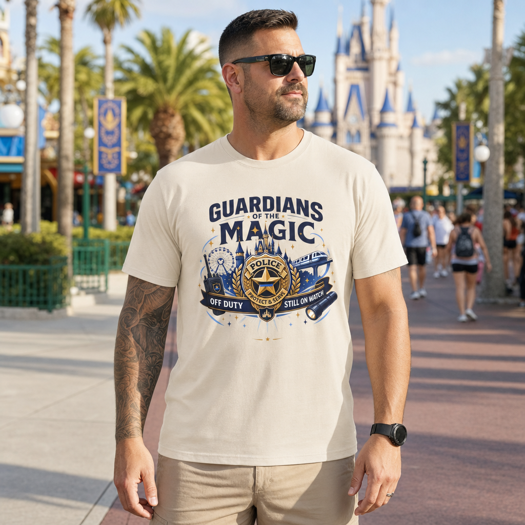 Guardians of the Magic Police Officer Theme Park Shirt, Off Duty Cop Vacation Tee, Law Enforcement Gift