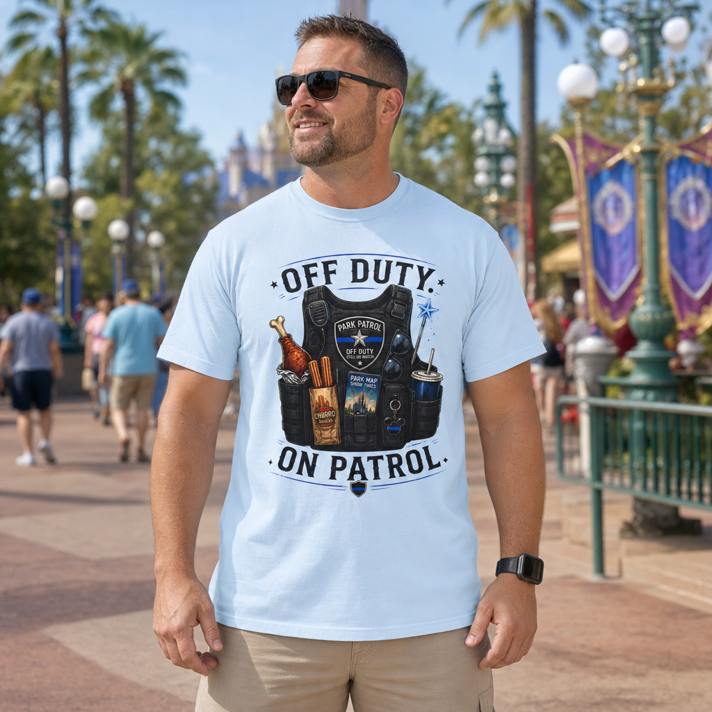 Off Duty On Patrol Police Officer Theme Park Shirt, Law Enforcement Vacation Tee, Cop Gift