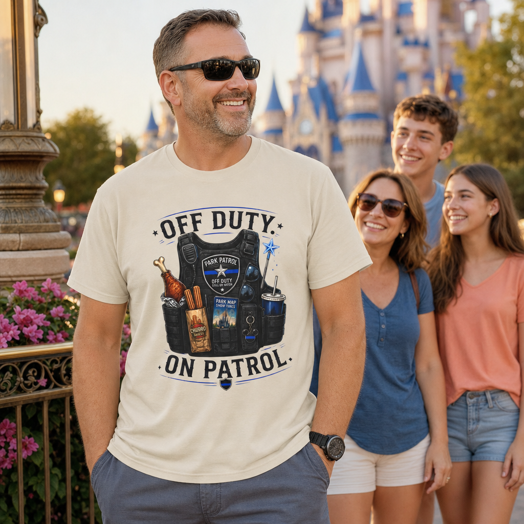 Off Duty On Patrol Police Officer Theme Park Shirt, Law Enforcement Vacation Tee, Cop Gift