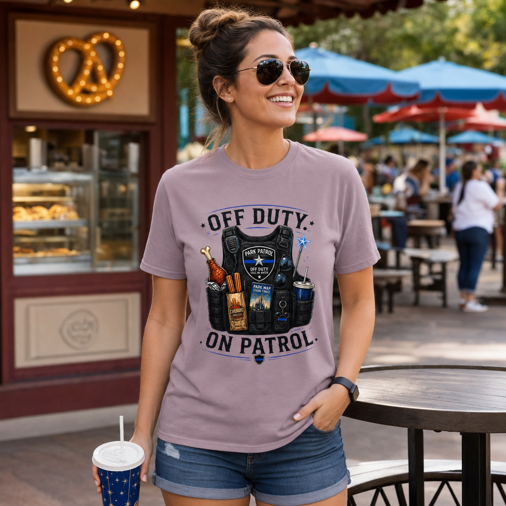 Off Duty On Patrol Police Officer Theme Park Shirt, Law Enforcement Vacation Tee, Cop Gift