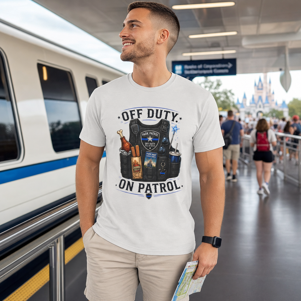 Off Duty On Patrol Police Officer Theme Park Shirt, Law Enforcement Vacation Tee, Cop Gift