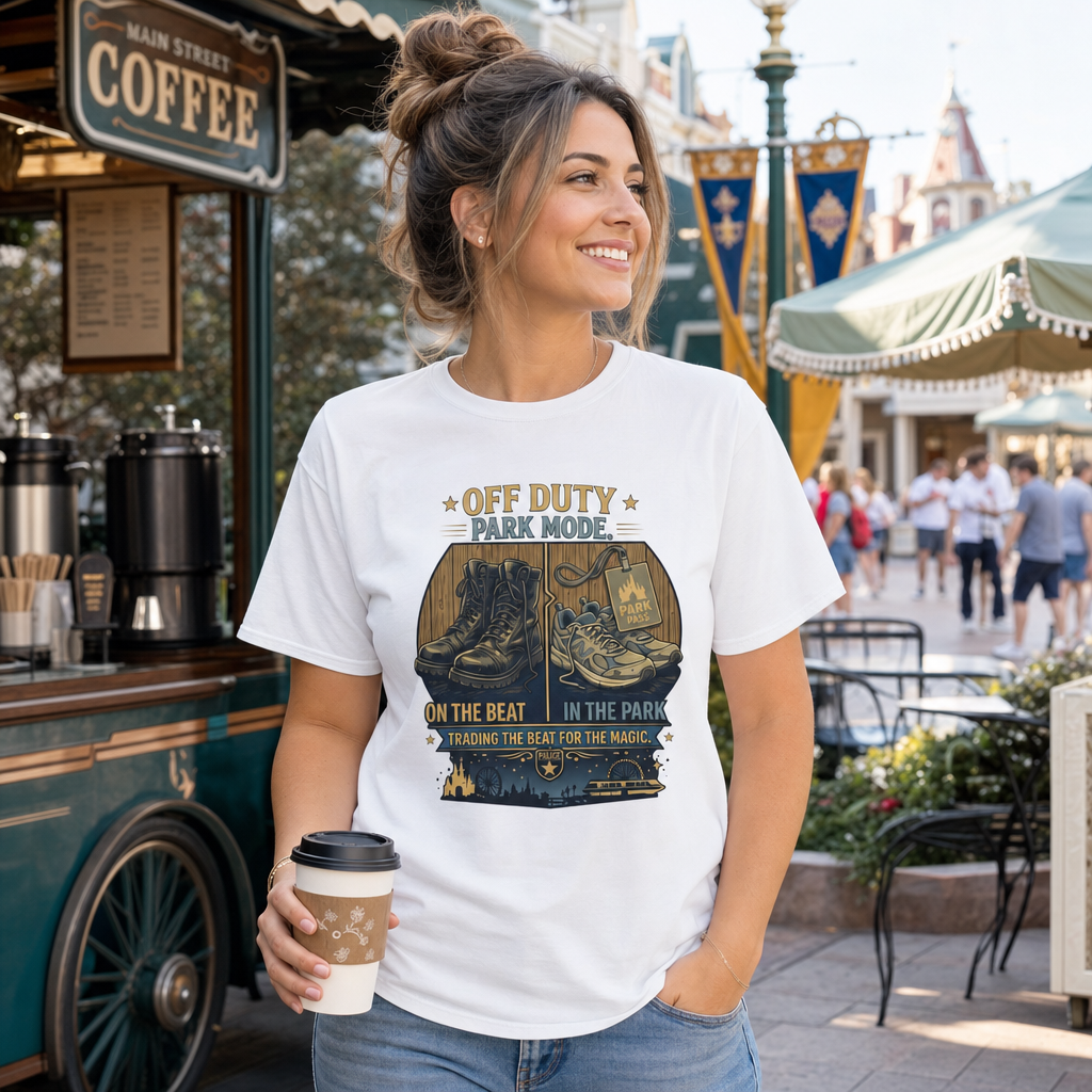 Off Duty Park Mode Police Officer Theme Park Shirt, Law Enforcement Vacation Tee, Cop Gift