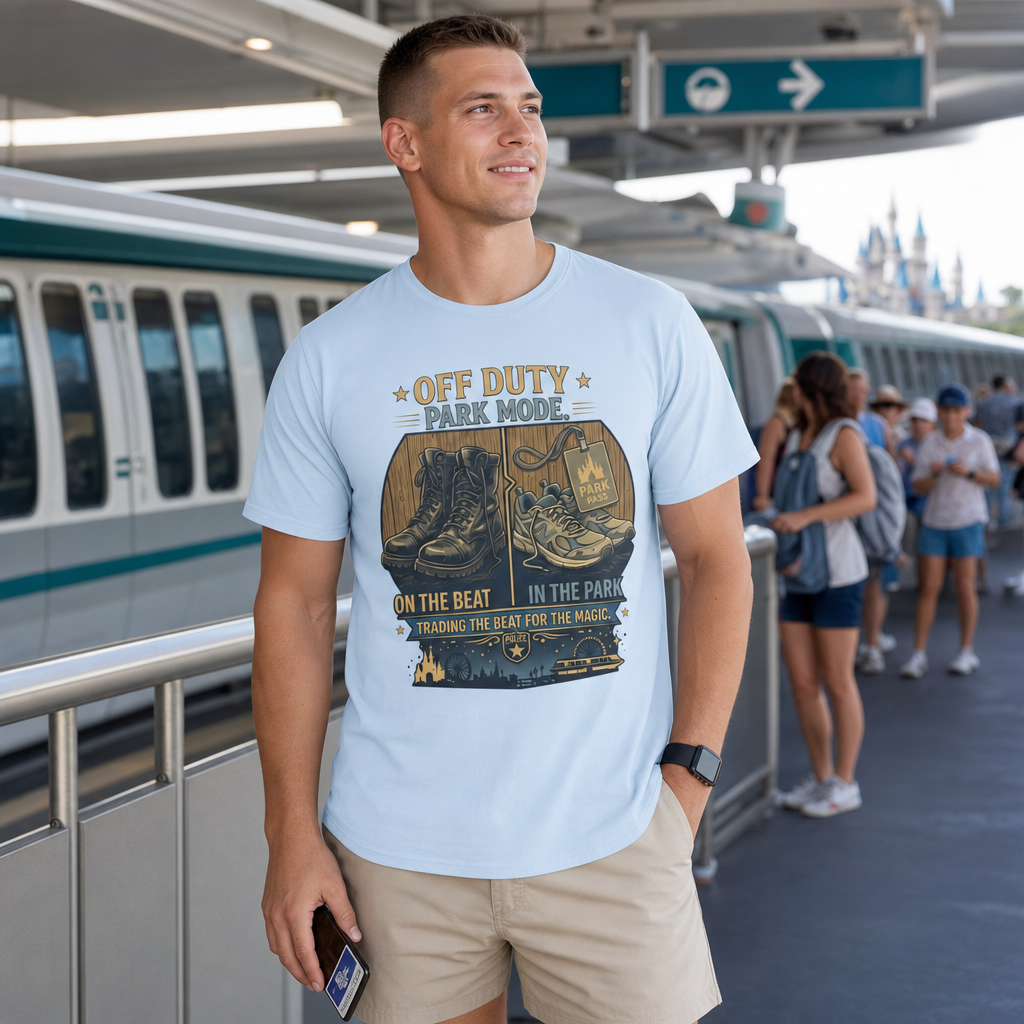 Off Duty Park Mode Police Officer Theme Park Shirt, Law Enforcement Vacation Tee, Cop Gift