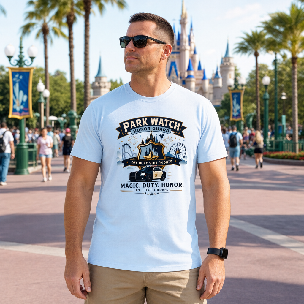 Park Watch Honor Guard Police Officer Theme Park Shirt, Off Duty Cop Vacation Tee, Law Enforcement Gift