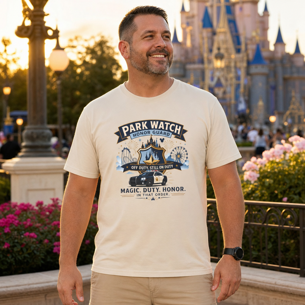 Park Watch Honor Guard Police Officer Theme Park Shirt, Off Duty Cop Vacation Tee, Law Enforcement Gift