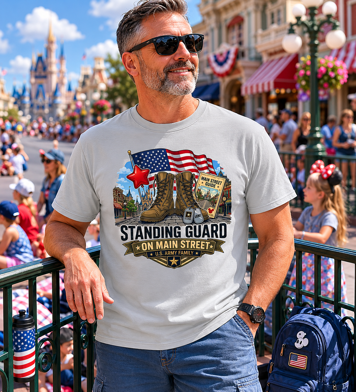 Standing Guard on Main Street Army Family Shirt