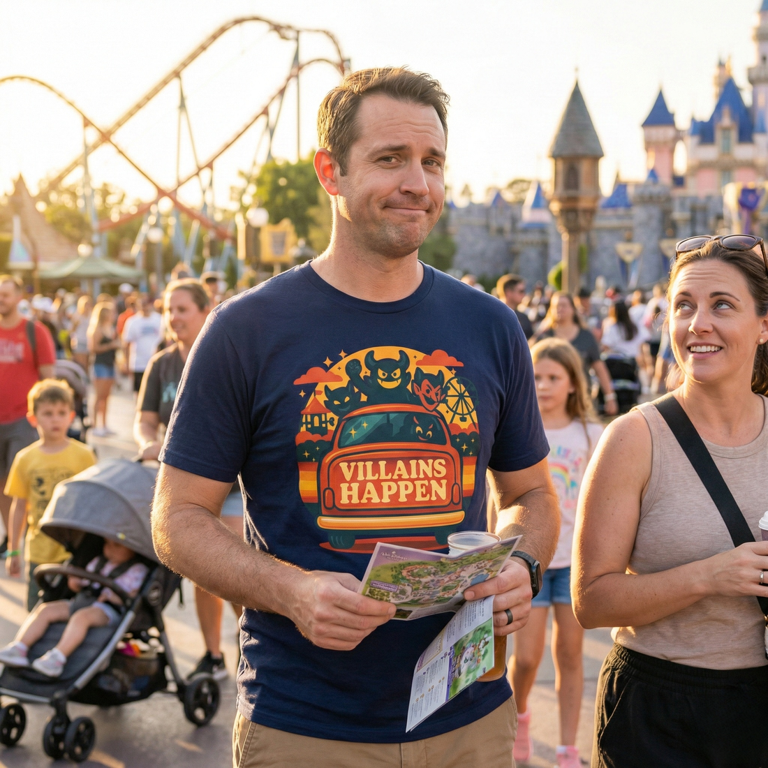 Villains Happen Park Dad Tee