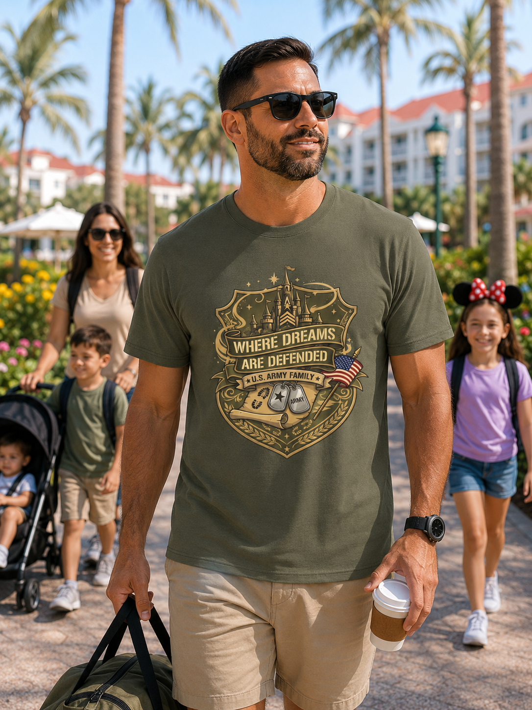 Where Dreams Are Defended Army Family Theme Park Shirt, Military Vacation Tee, Patriotic Gift