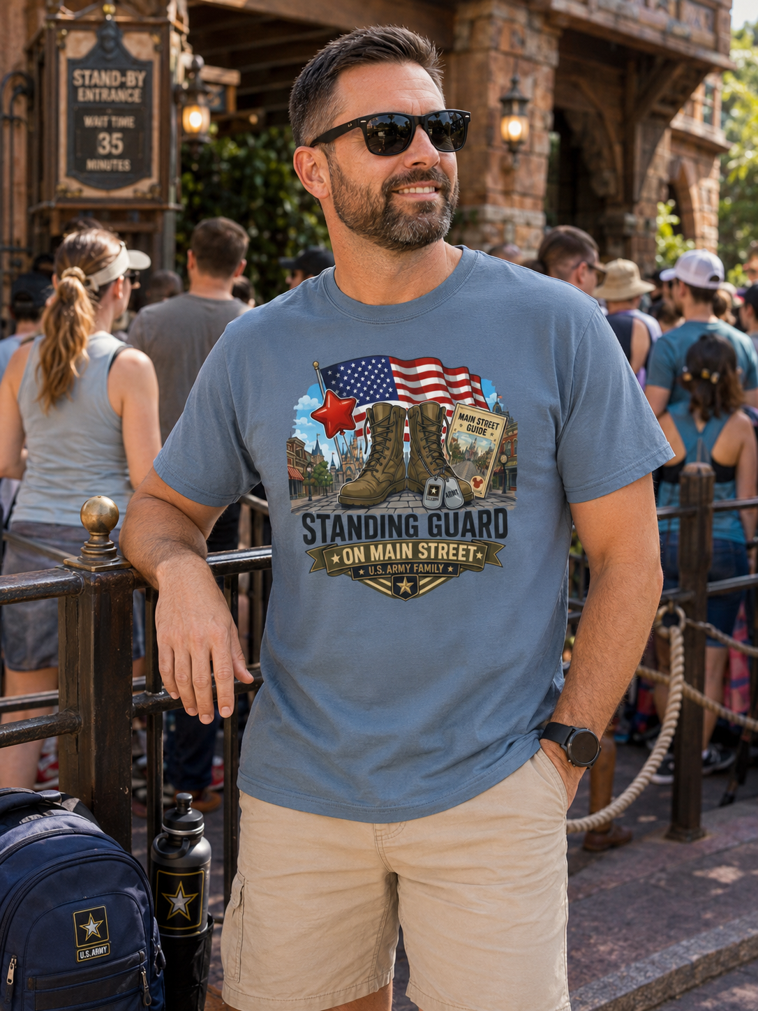 Standing Guard on Main Street Army Family Shirt