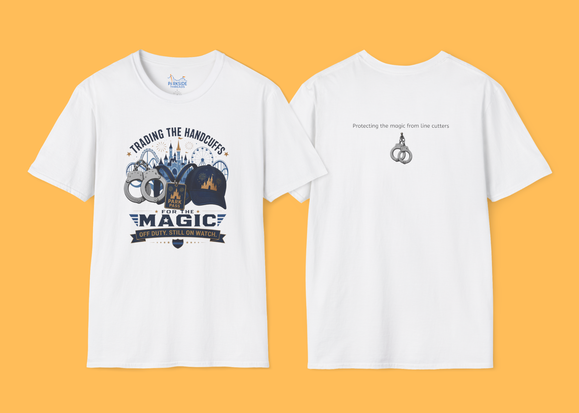 Trading the Handcuffs For Magic Police Officer Theme Park Shirt, Off Duty Cop Vacation Tee, Law Enforcement Gift