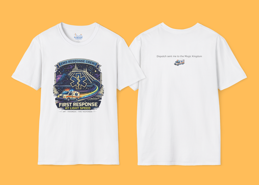 First Response At Light Speed EMS First Responder Sci-Fi Theme Park T-Shirt