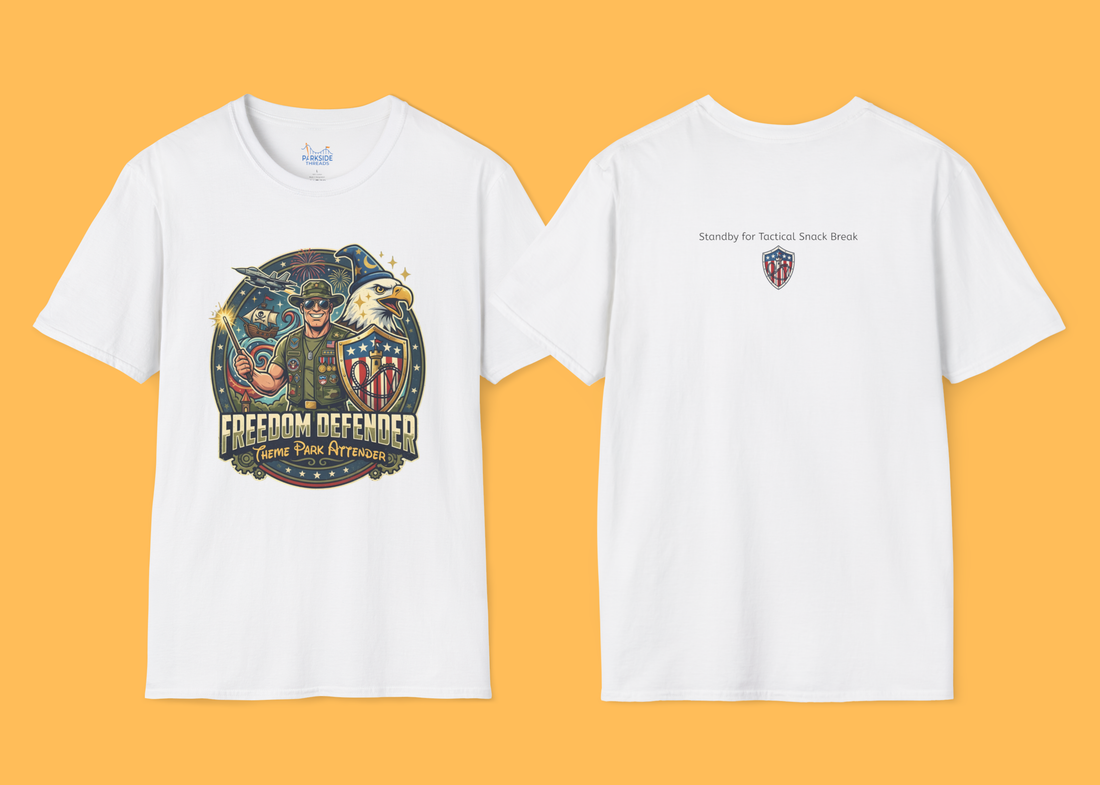 Freedom Defender Theme Park Attender Veteran Shirt, Military Family Vacation Tee, Patriotic Park Gift