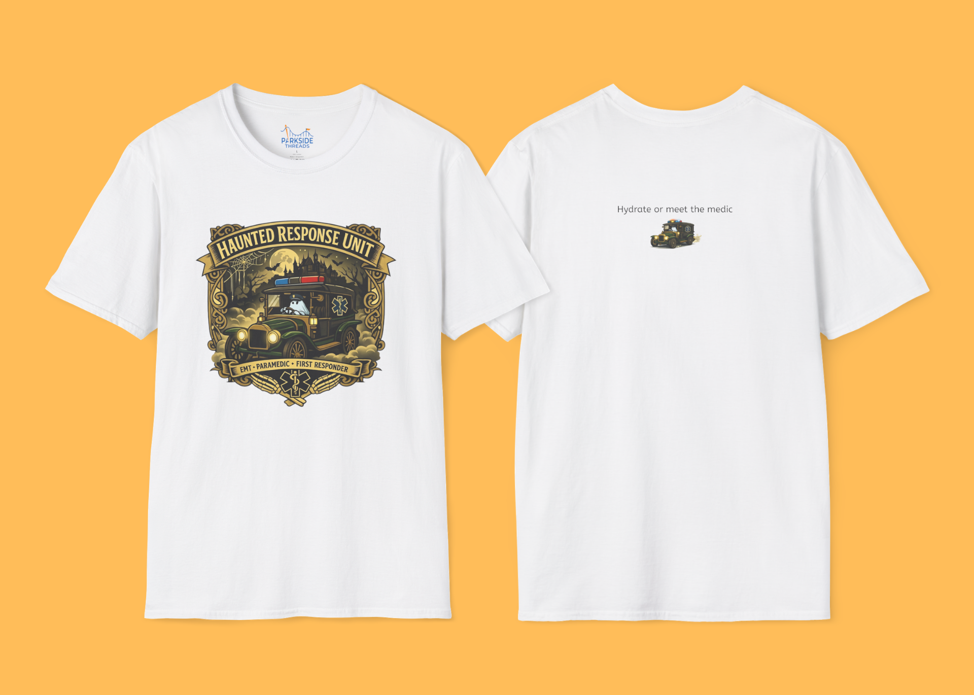 Haunted Response Unit EMS First Responder Spooky Theme Park T-Shirt