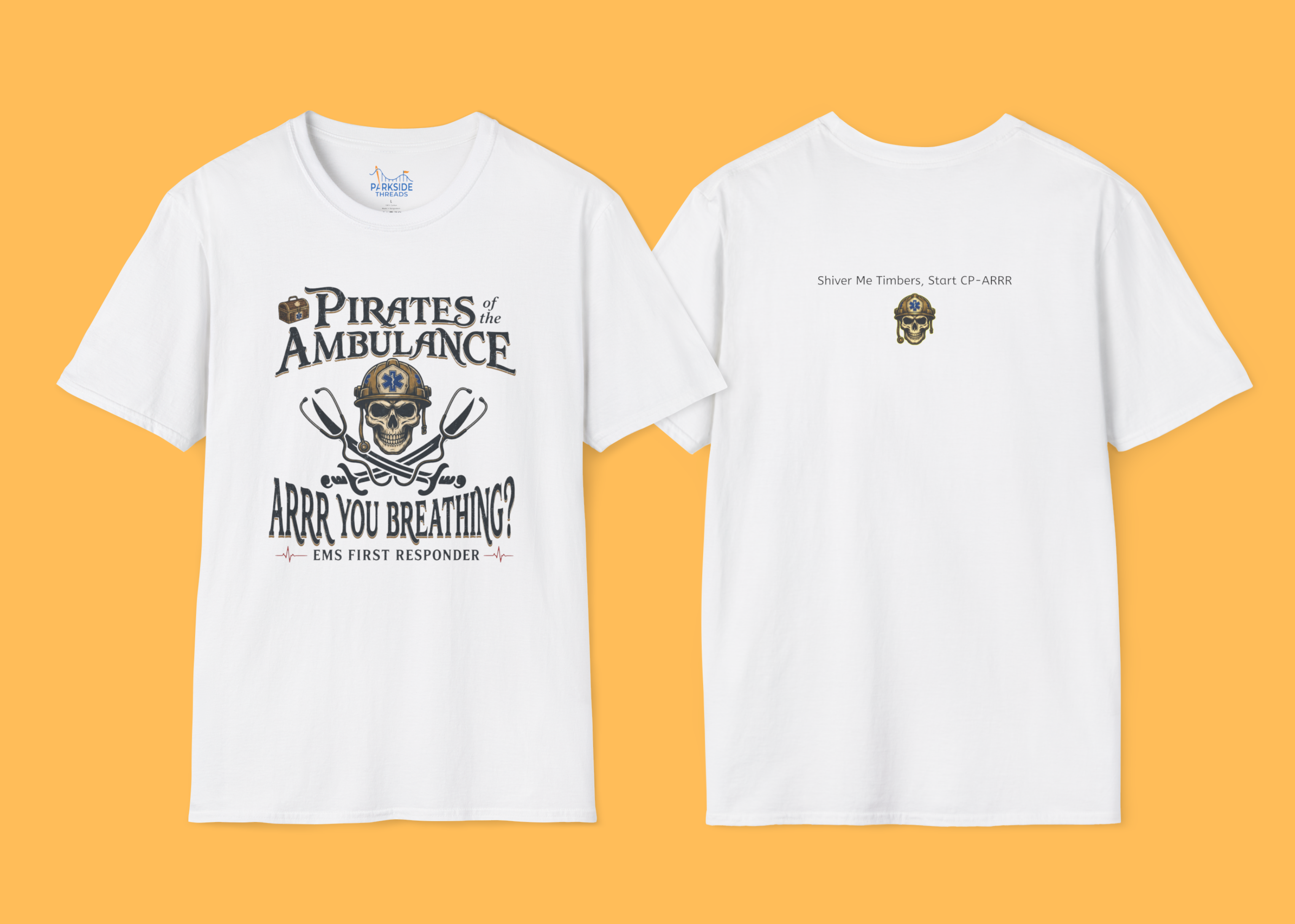 Pirates of the Ambulance EMS First Responder Pirate Medic T-Shirt