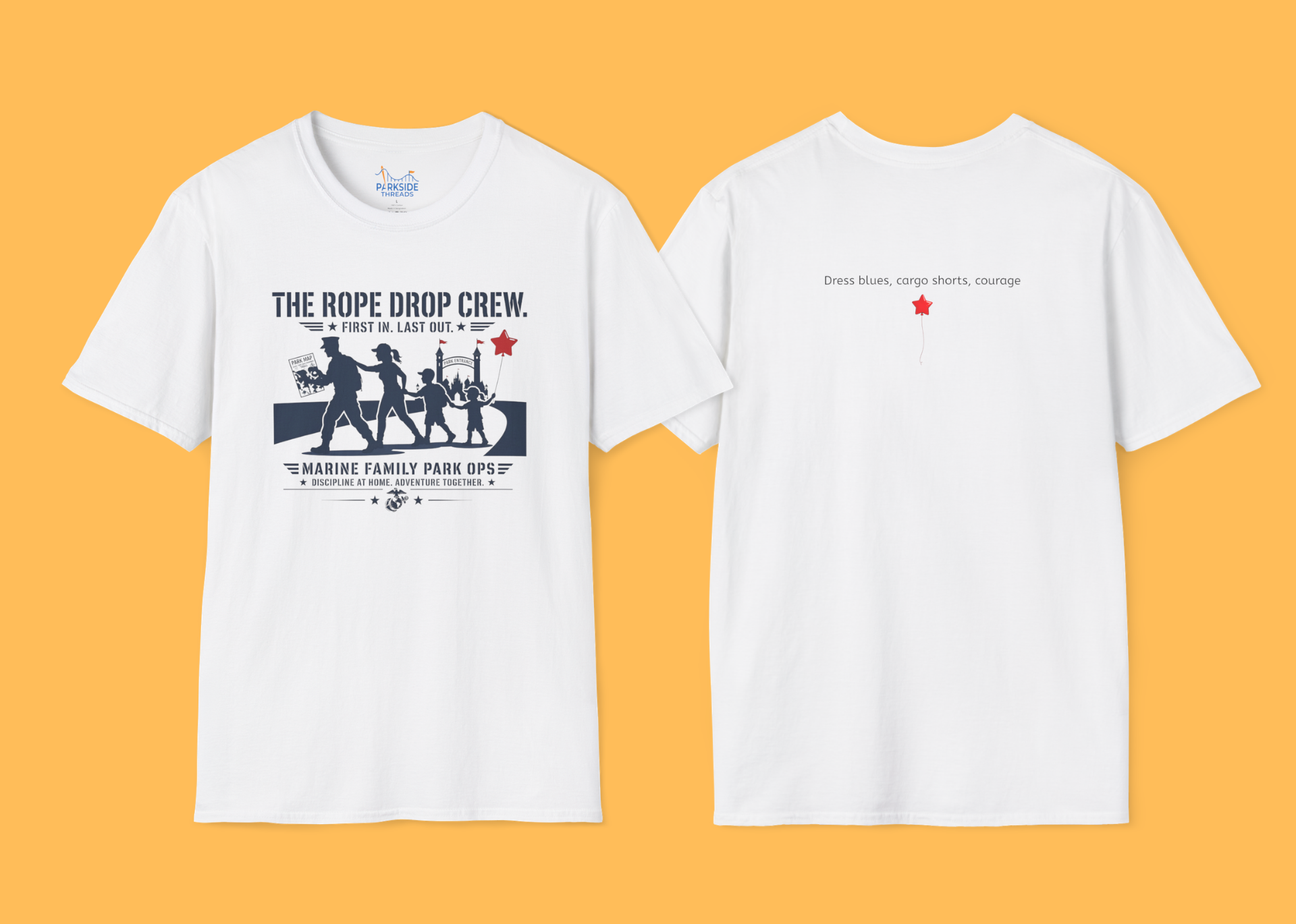 The Rope Drop Crew Marine Family Shirt