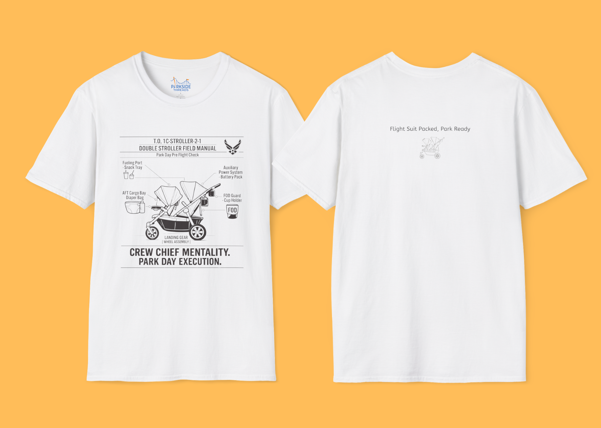 Crew Chief Mentality Park Day Execution Air Force Dad T-Shirt