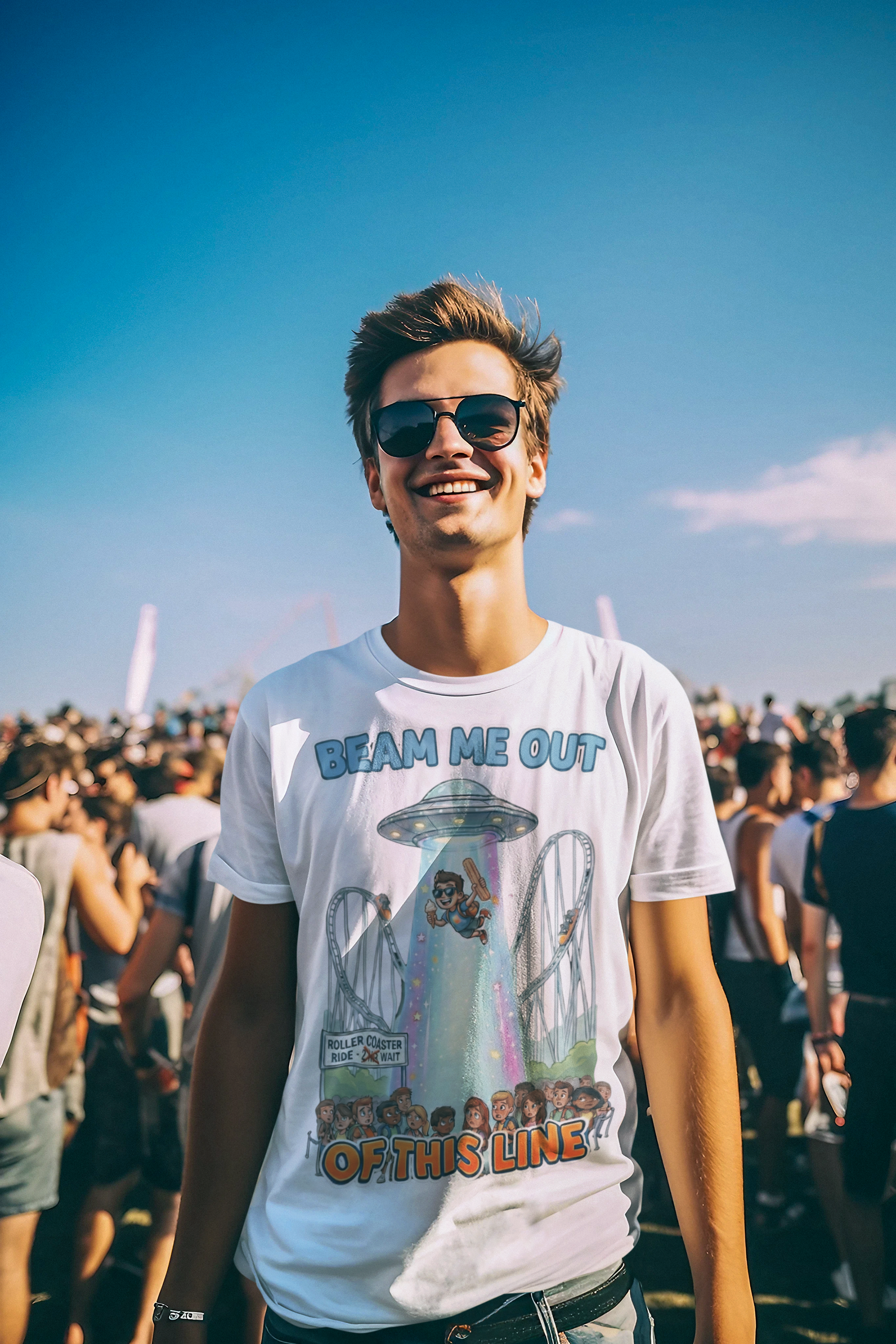 Beam Me Out of This Line Tee