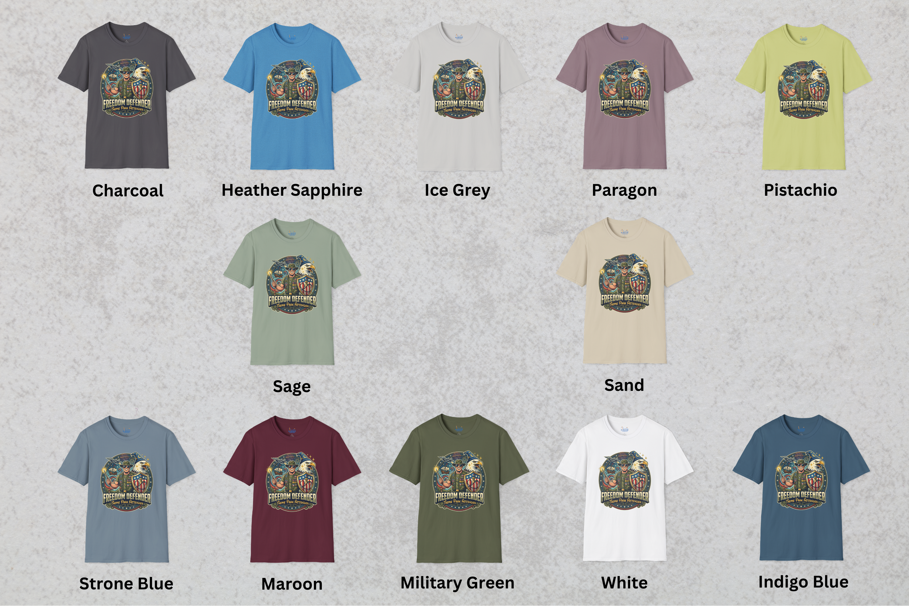 Freedom Defender Theme Park Attender Veteran Shirt, Military Family Vacation Tee, Patriotic Park Gift