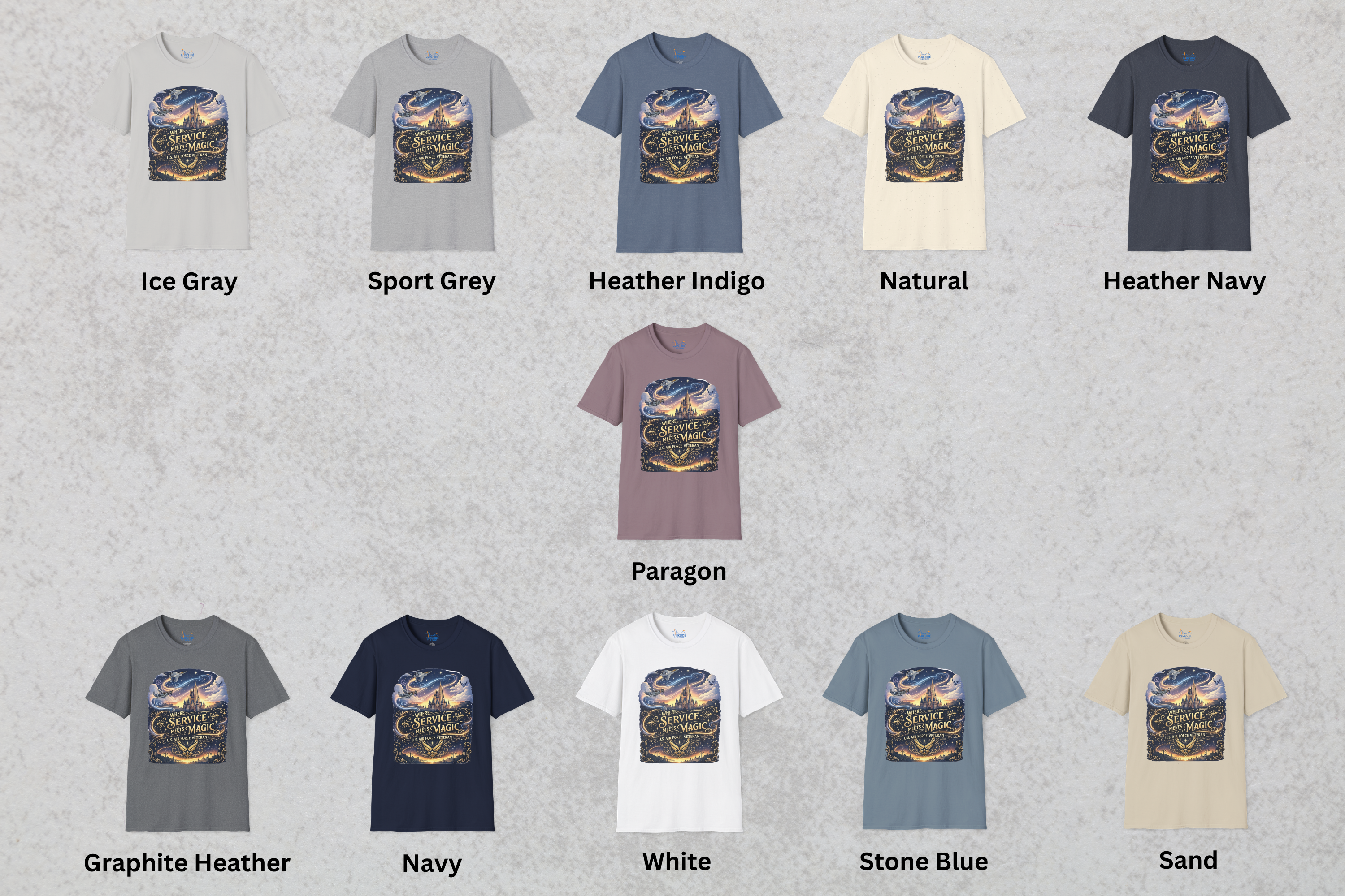 Where Service Meets Magic Air Force Veteran Theme Park T-Shirt