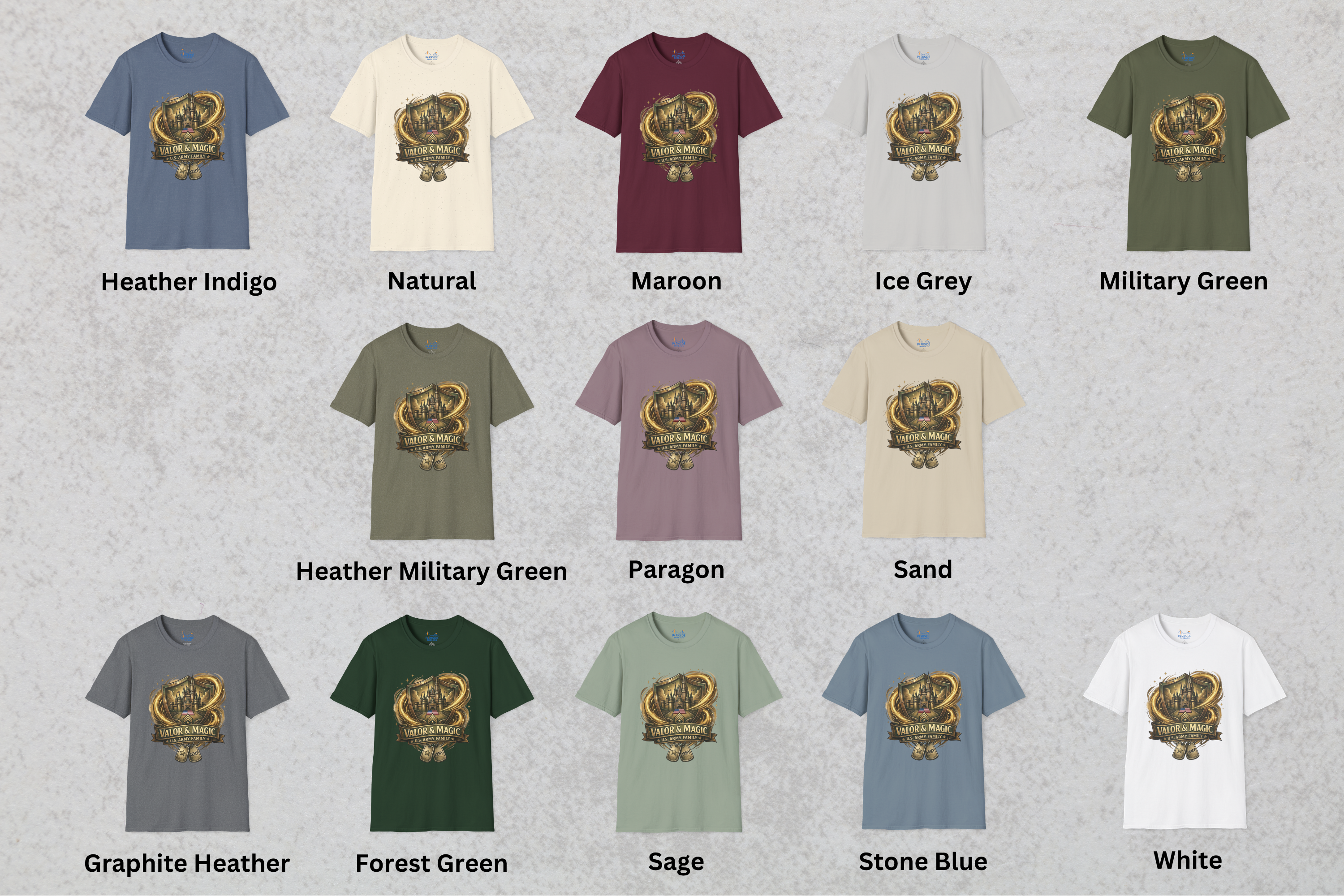 Valor & Magic Army Family Theme Park Shirt, U.S. Military Vacation Tee, Patriotic Park Gift