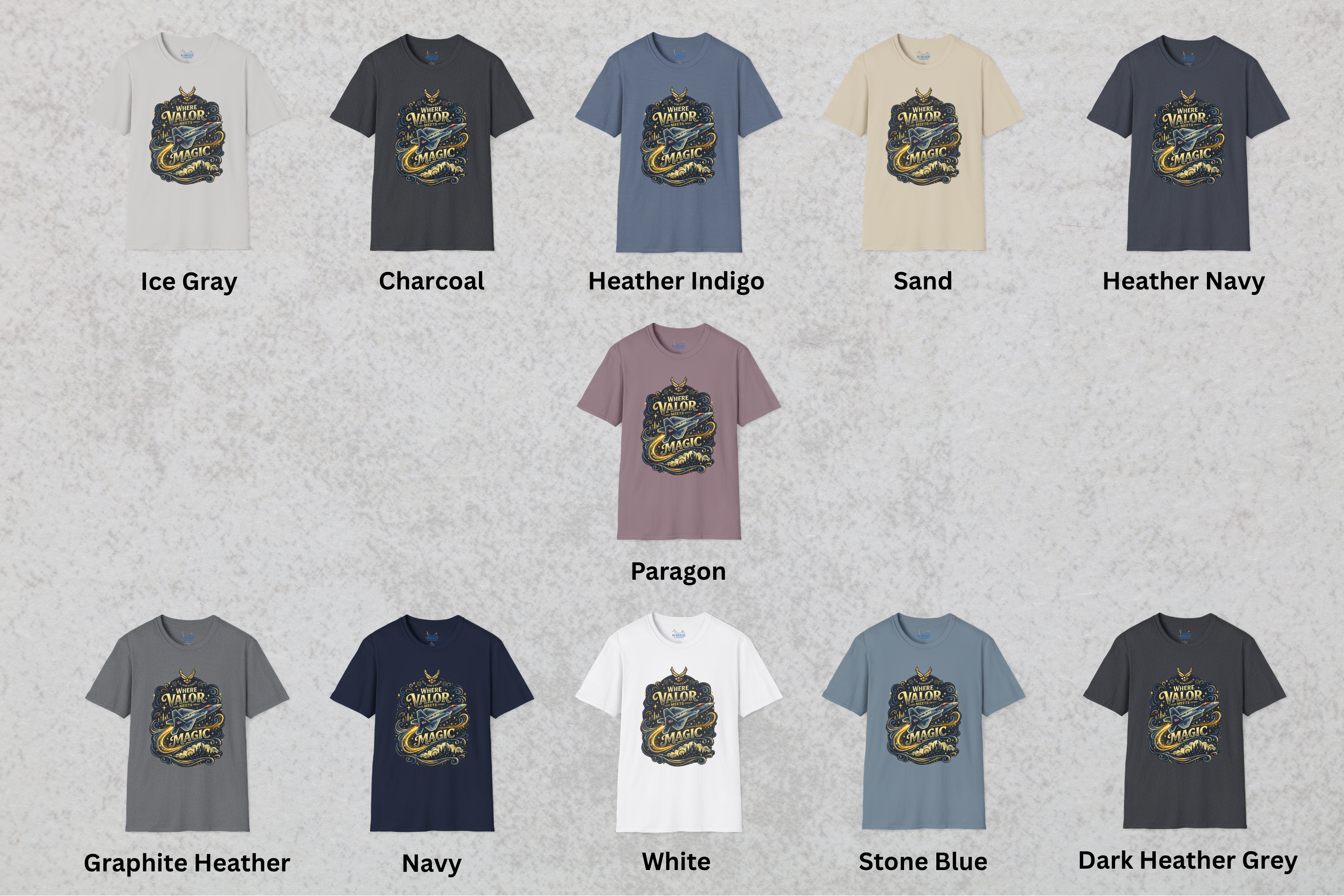 Where Valor Meets Magic Air Force Veteran Theme Park T-Shirt