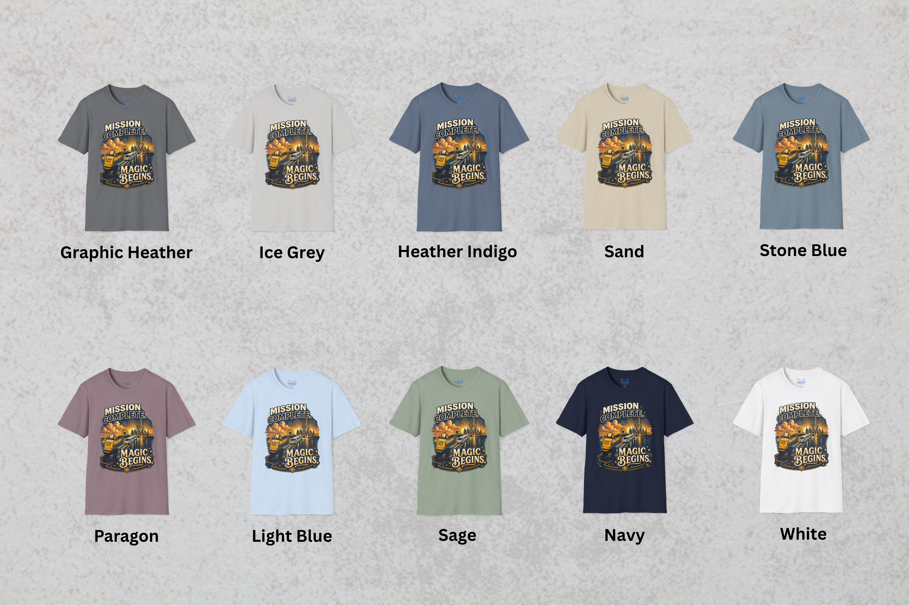 Mission Complete Navy Theme Park Shirt