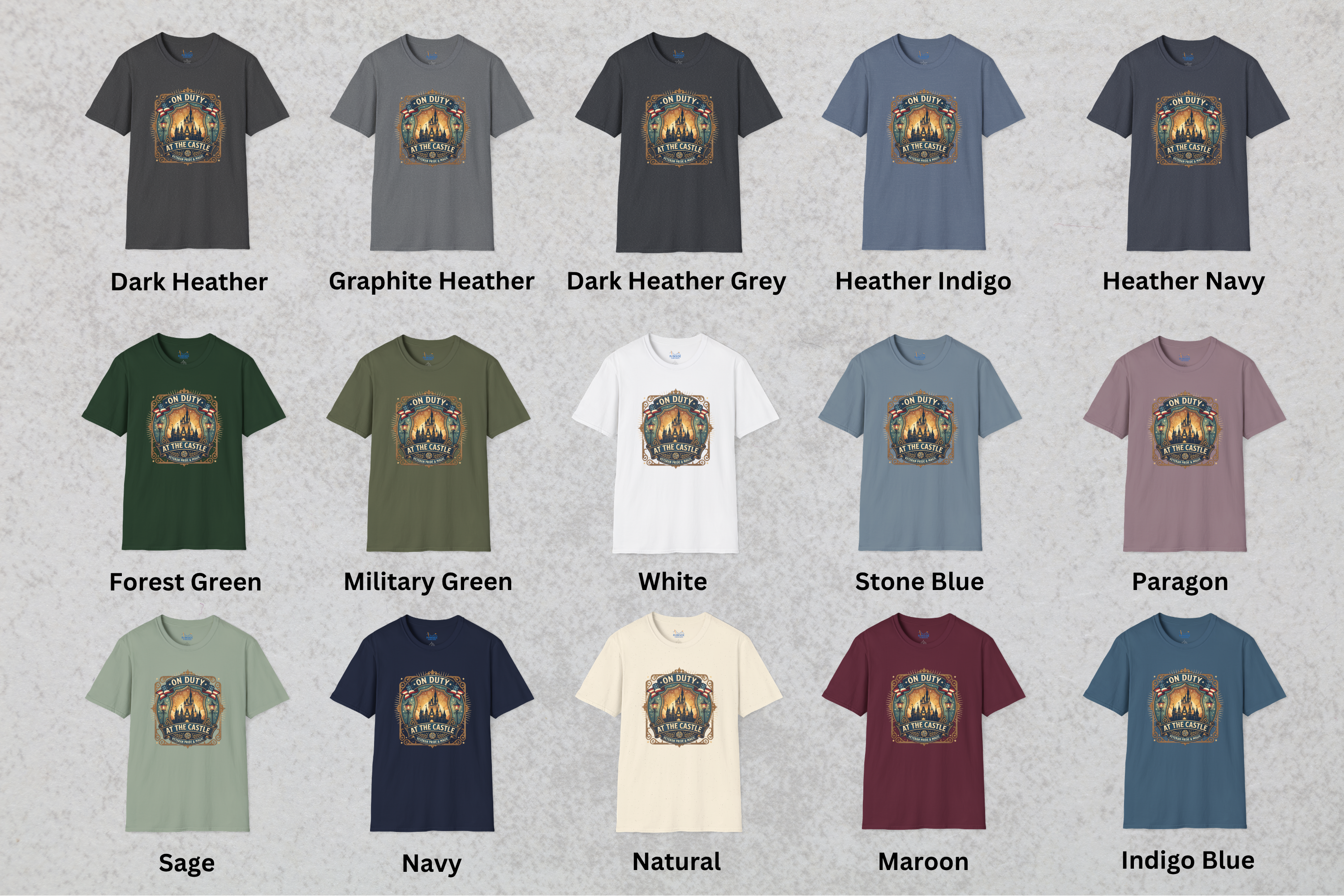 On Duty at the Castle Veteran Military Vacation Tee