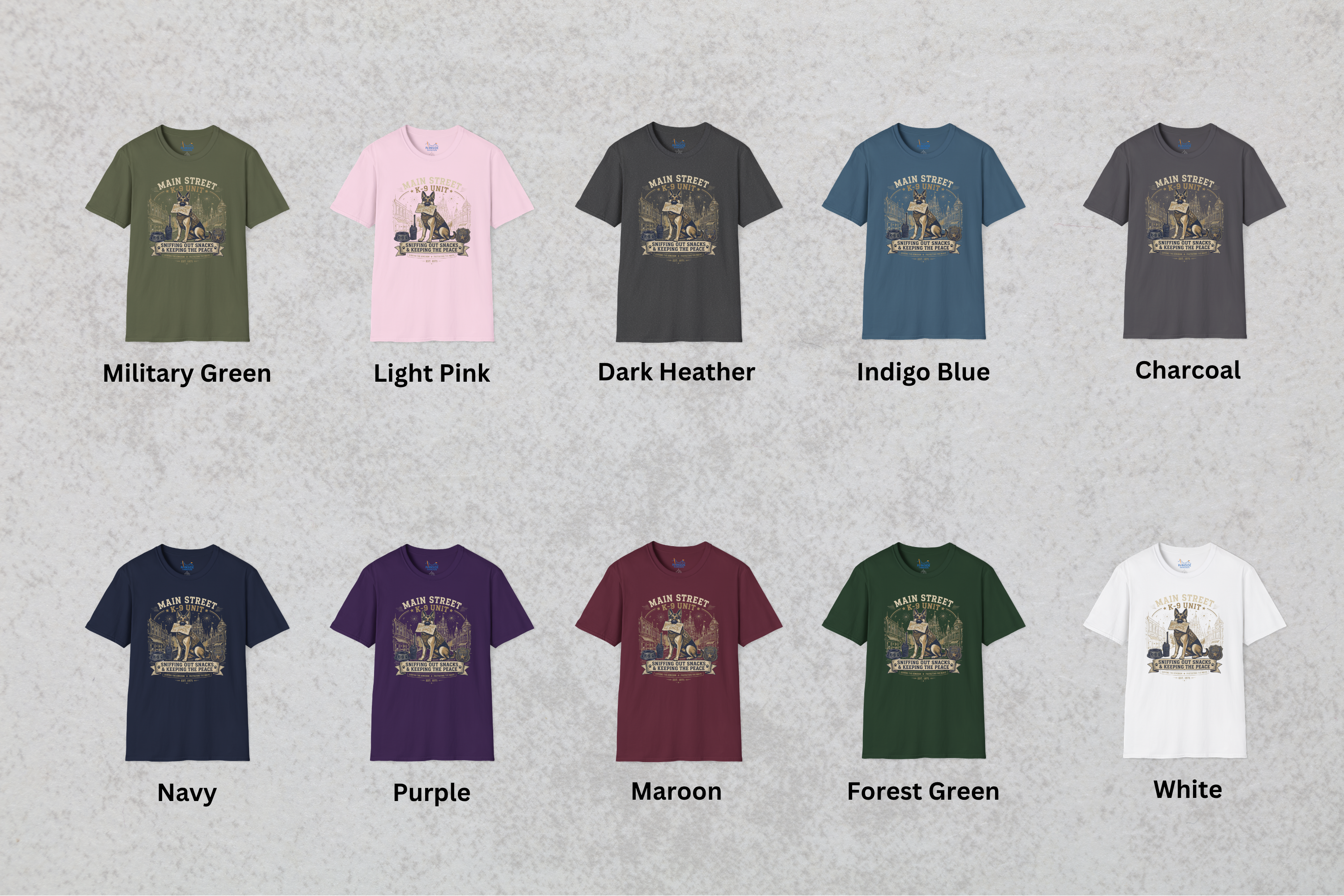 Main Street K9 Unit Police Officer Theme Park Shirt, Off Duty Cop Vacation Tee, Law Enforcement K9 Gift
