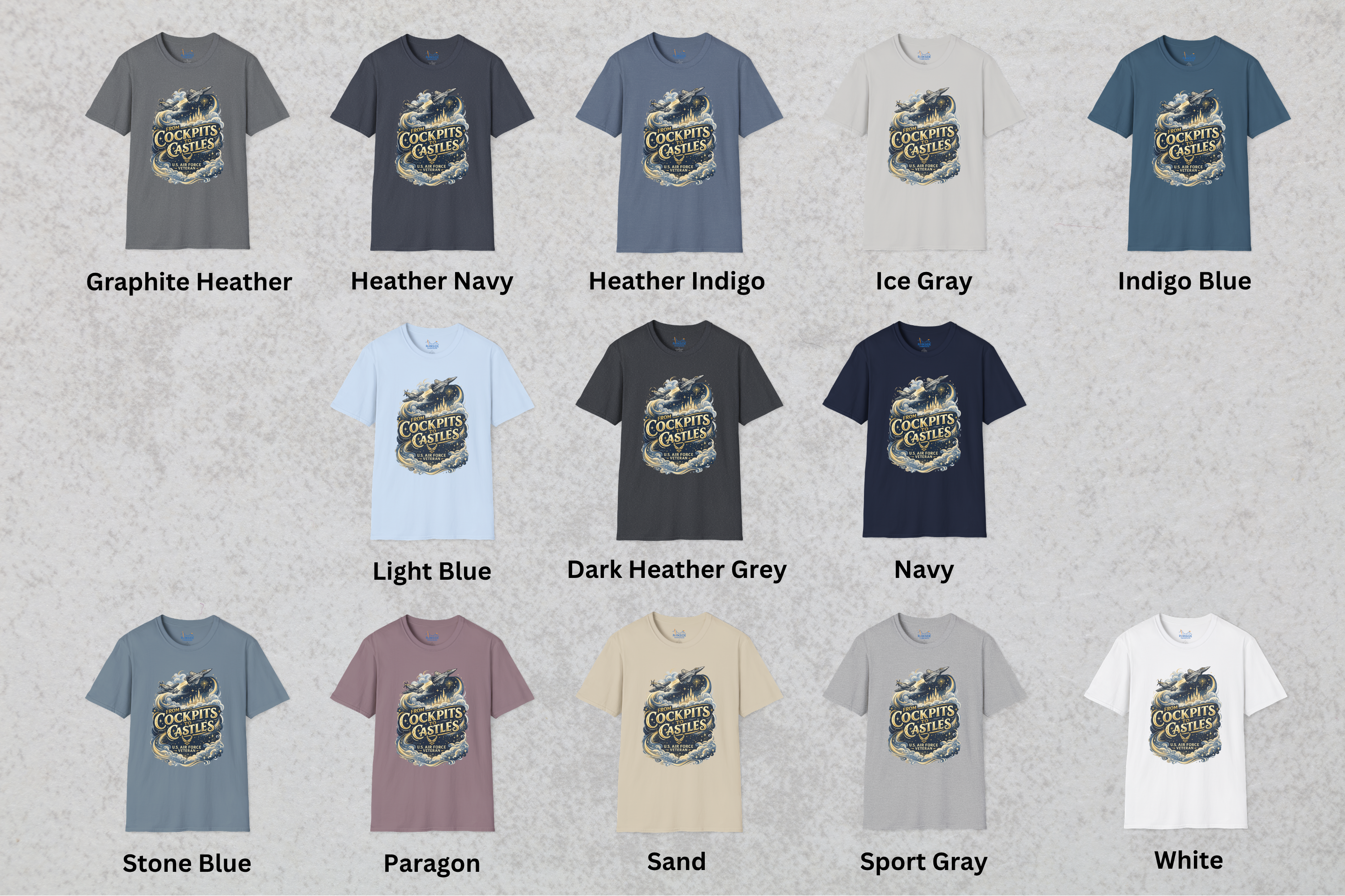 From Cockpits to Castles Air Force Veteran Theme Park T-Shirt