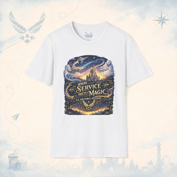 Where Service Meets Magic Air Force Veteran Theme Park T-Shirt