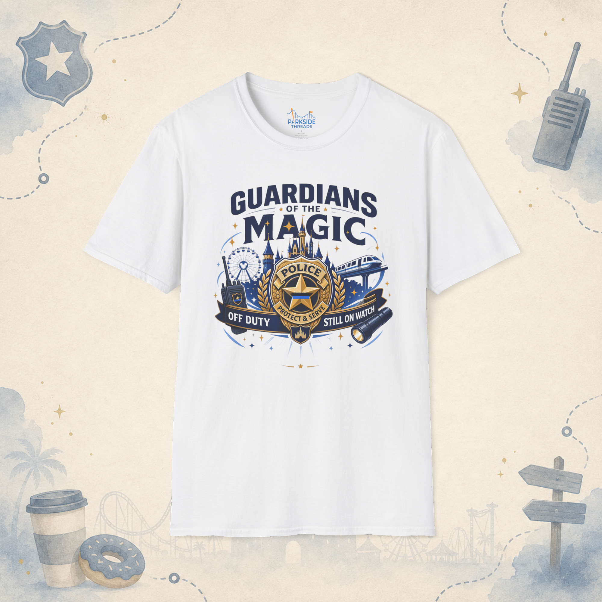 Guardians of the Magic Police Officer Theme Park Shirt, Off Duty Cop Vacation Tee, Law Enforcement Gift
