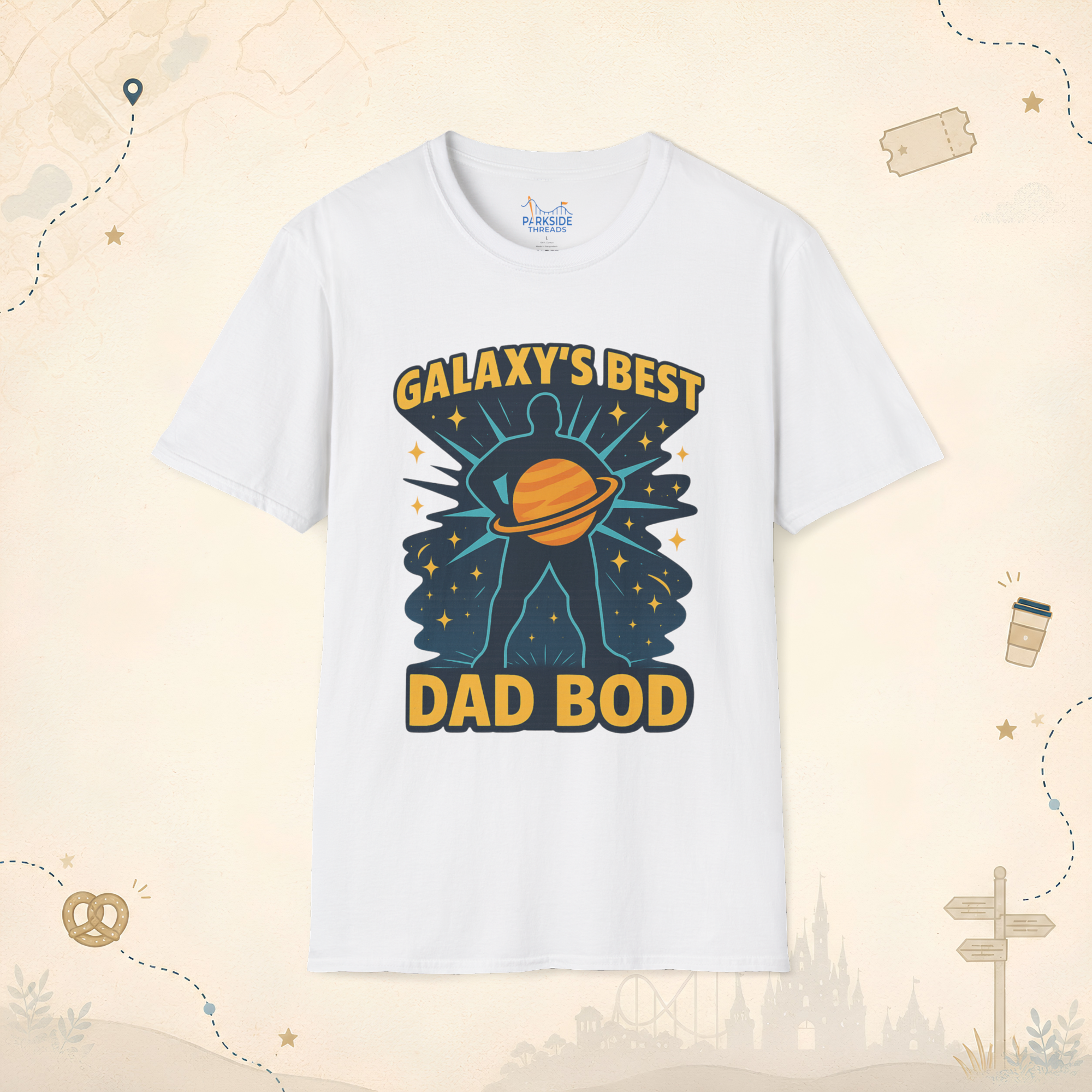 Galaxy’s Best Dad Bod Park Dad Shirt – Funny Theme Park Dad Tee