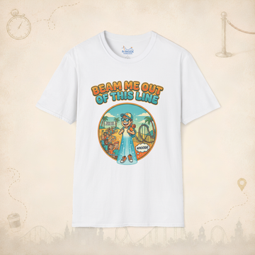 Beam Me Out Of This Line Park Dad Shirt – Funny Theme Park Queue Tee