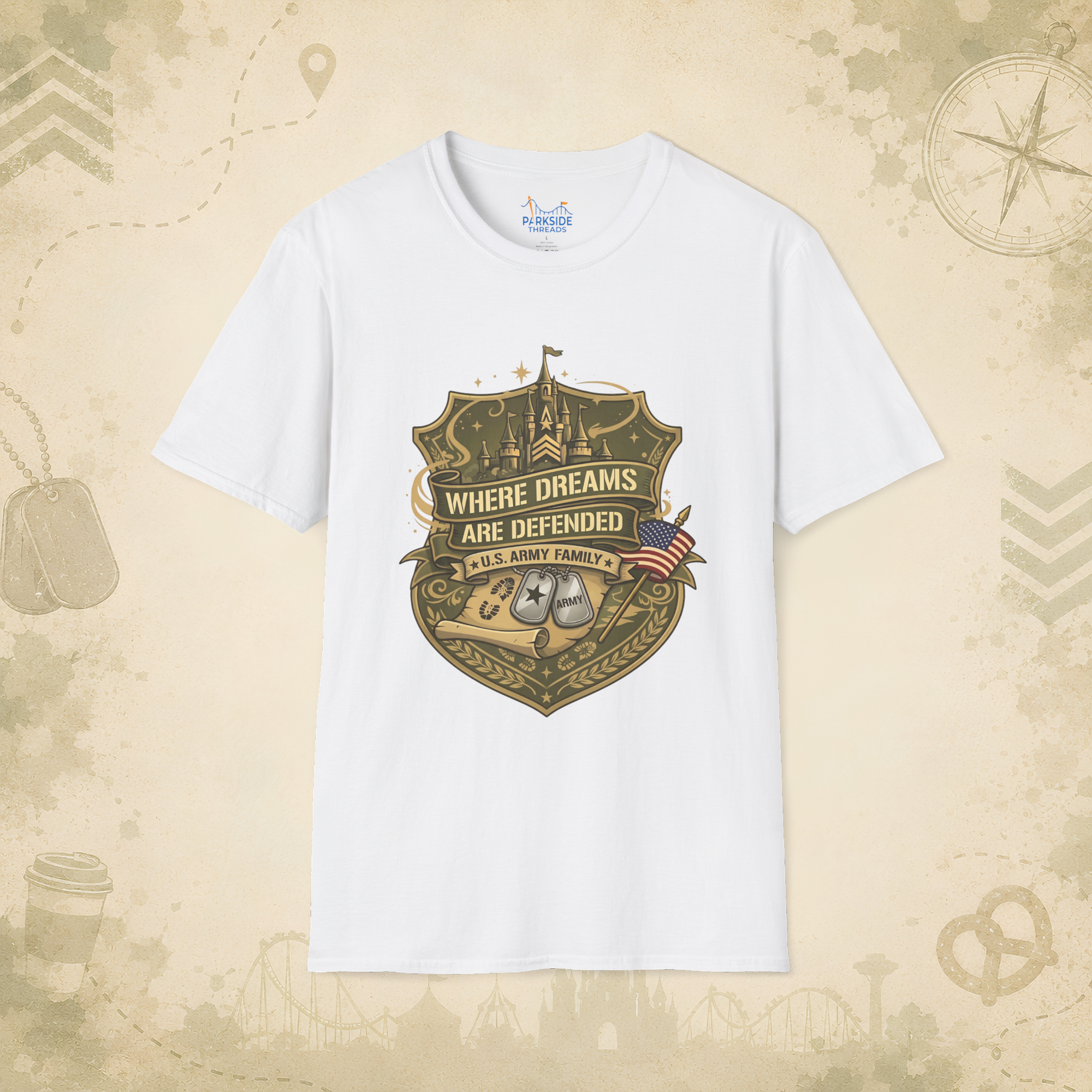 Where Dreams Are Defended Army Family Theme Park Shirt, Military Vacation Tee, Patriotic Gift