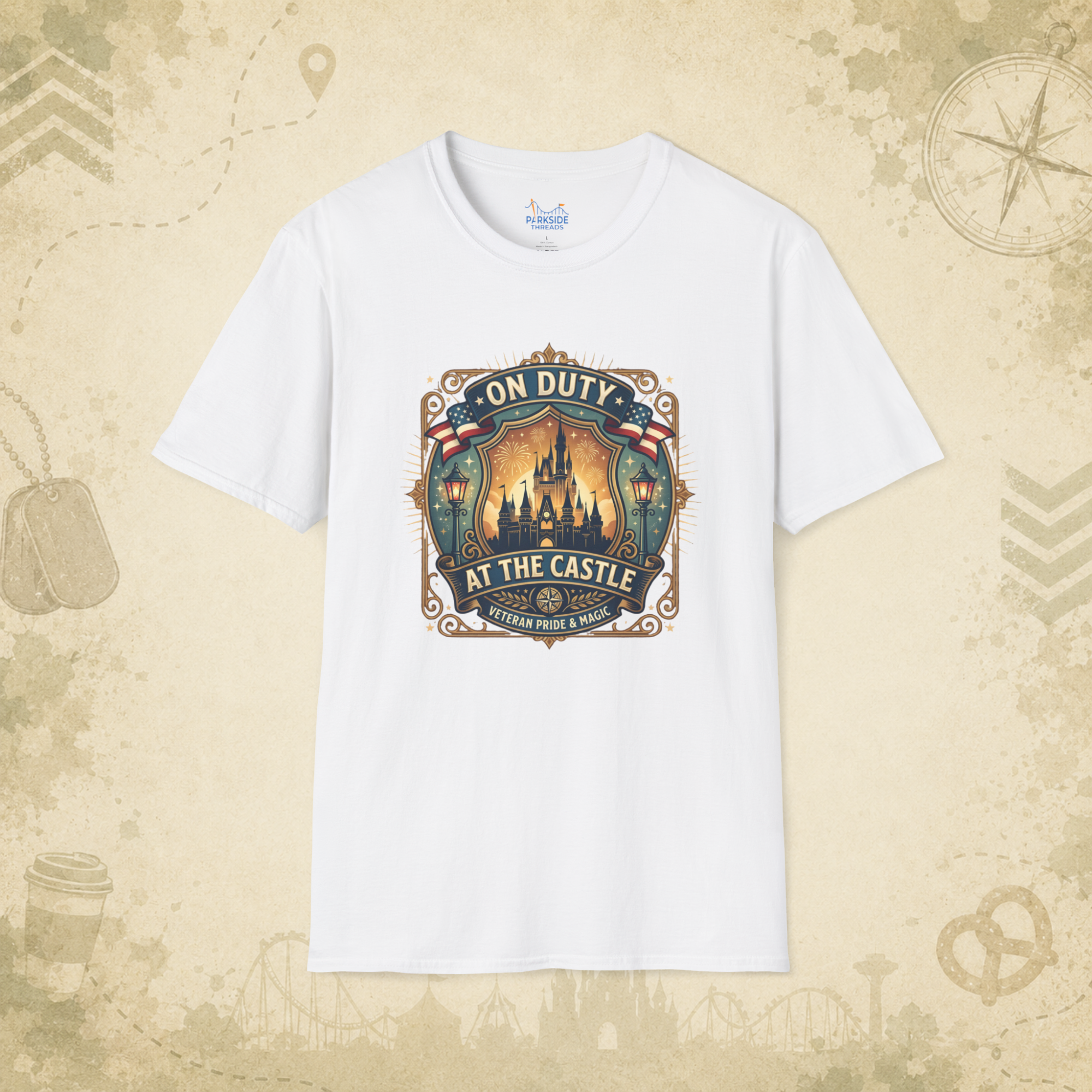 On Duty at the Castle Veteran Military Vacation Tee