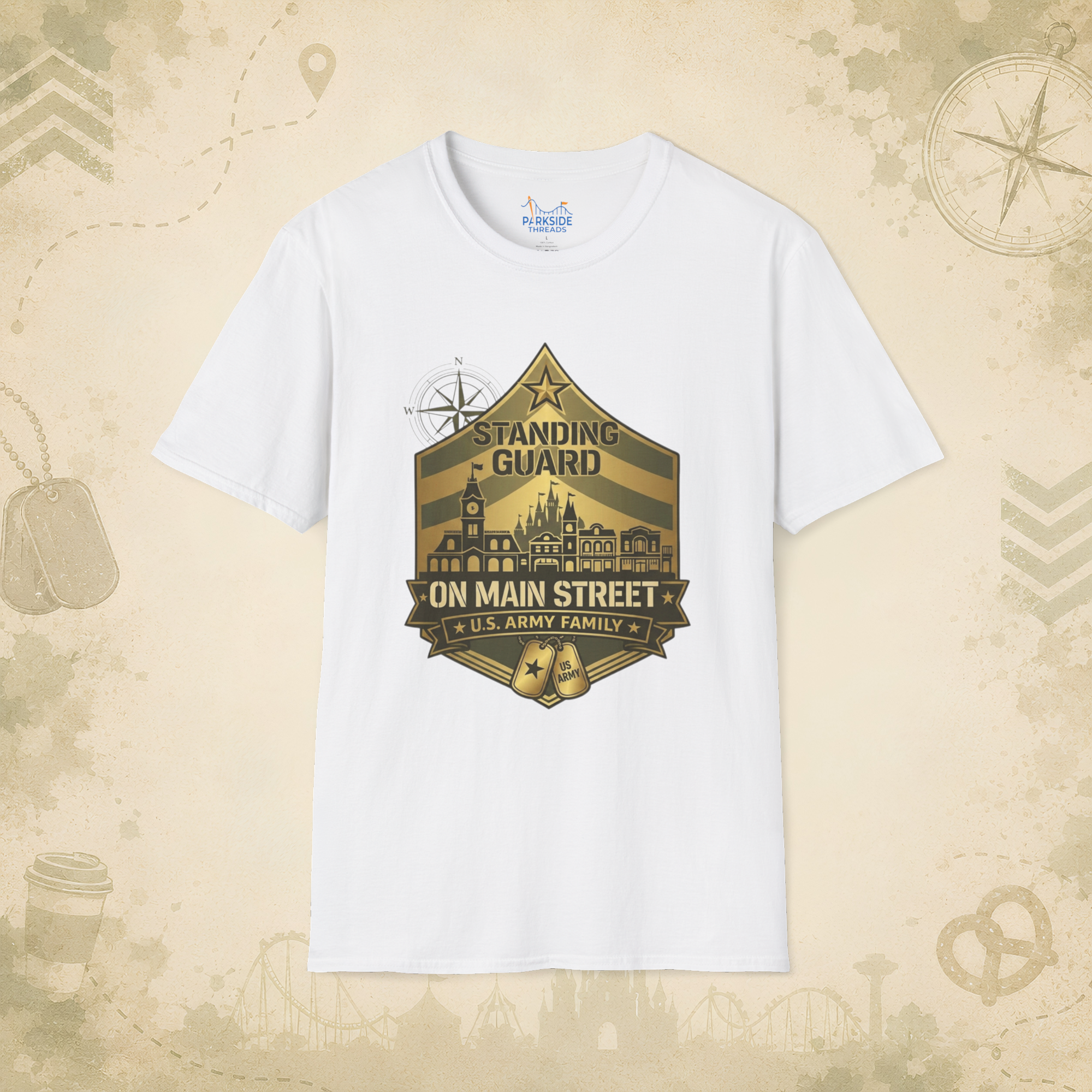 Standing Guard on Main Street U.S. Army Family Theme Park Shirt
