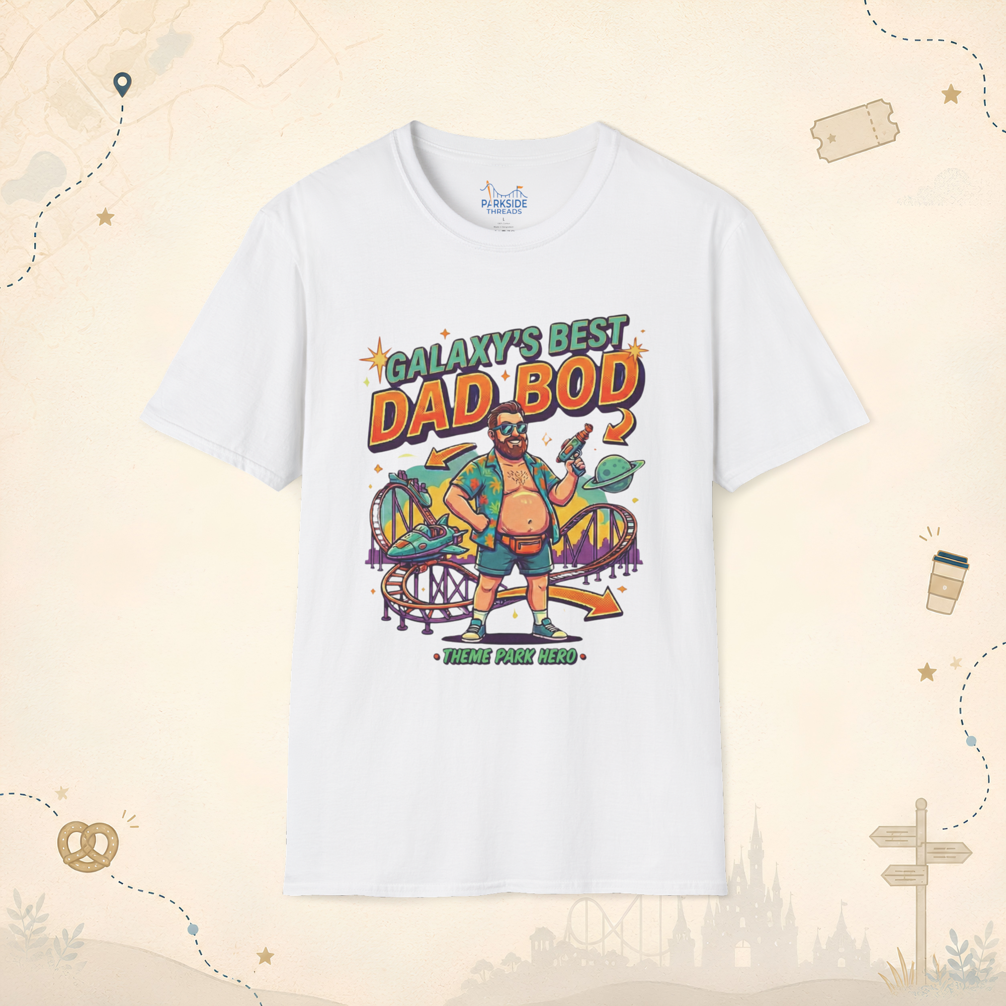 Galaxy’s Best Dad Bod Park Dad Shirt – Funny Theme Park Hero Tee
