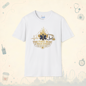 The First Beat of Main Street EMS First Responder Theme Park T-Shirt