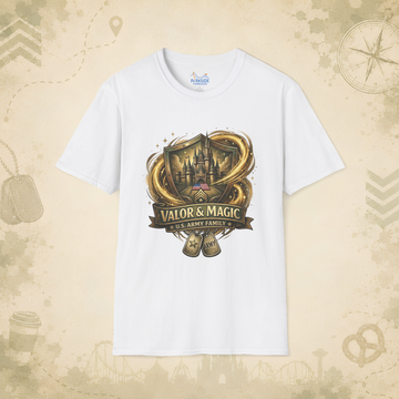 Valor & Magic Army Family Theme Park Shirt, U.S. Military Vacation Tee, Patriotic Park Gift
