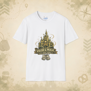 Valor & Magic Army Family Theme Park Shirt, U.S. Military Vacation Tee, Patriotic Gift