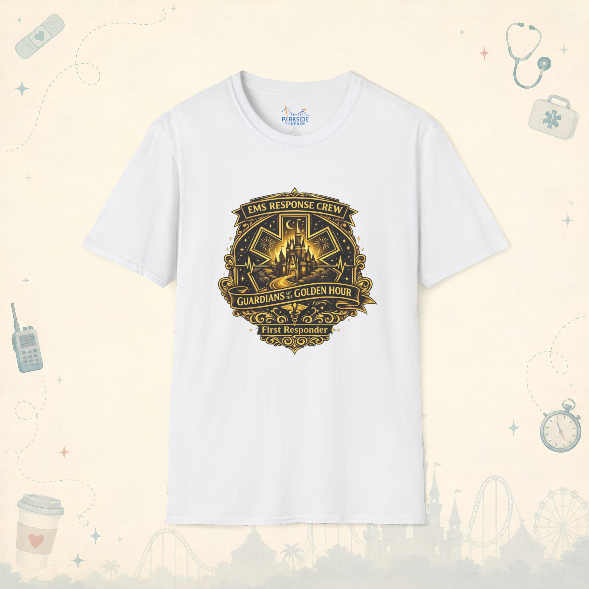 Guardians of the Golden Hour EMS First Responder Theme Park T-Shirt