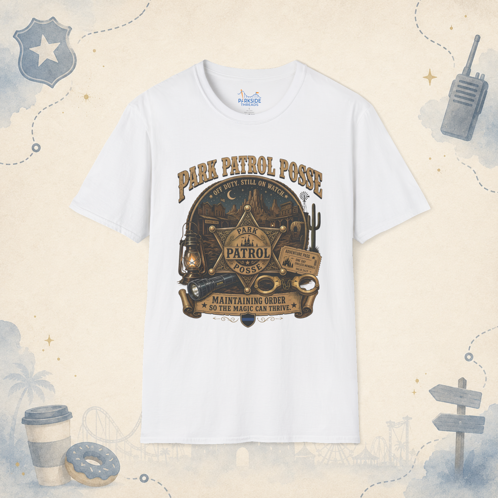 Park Patrol Posse Police Officer Theme Park Shirt, Off Duty Cop Western Vacation Tee, Law Enforcement Gift