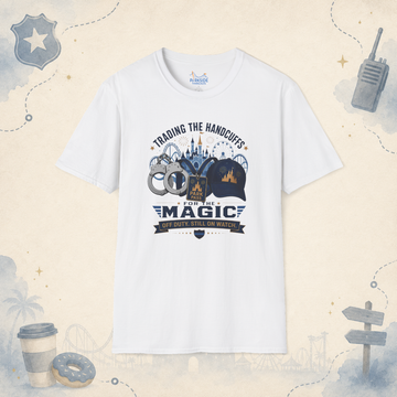 Trading the Handcuffs For Magic Police Officer Theme Park Shirt, Off Duty Cop Vacation Tee, Law Enforcement Gift