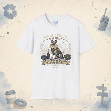 Main Street K9 Unit Police Officer Theme Park Shirt, Off Duty Cop Vacation Tee, Law Enforcement K9 Gift