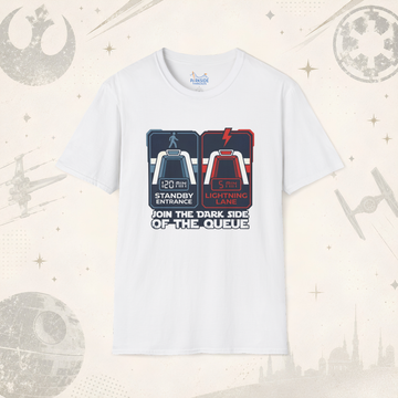 Join The Dark Side Of The Queue Park Dad Shirt – Star Wars Inspired Theme Park Tee