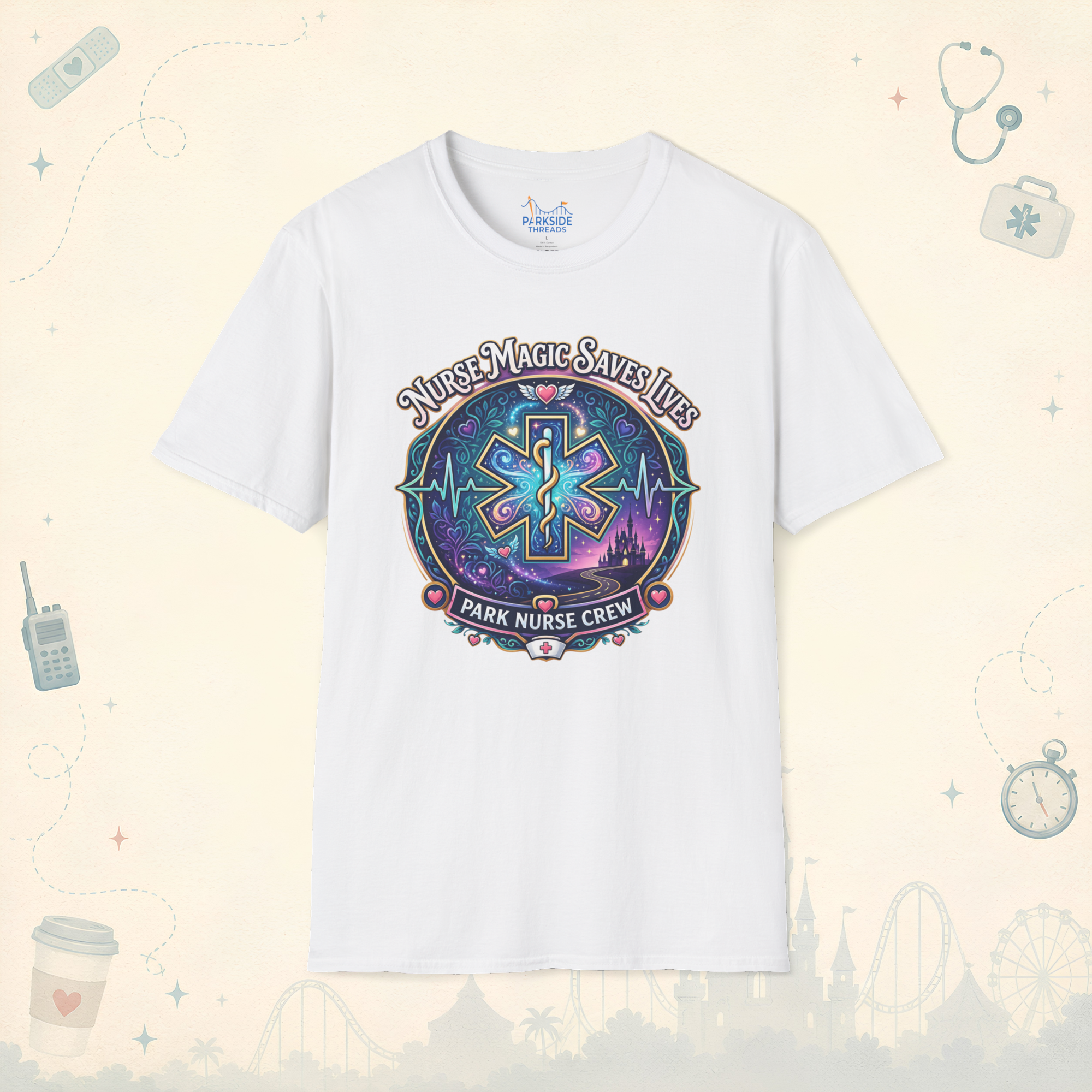 Nurse Magic Saves Lives Park Nurse Crew First Responder T-Shirt